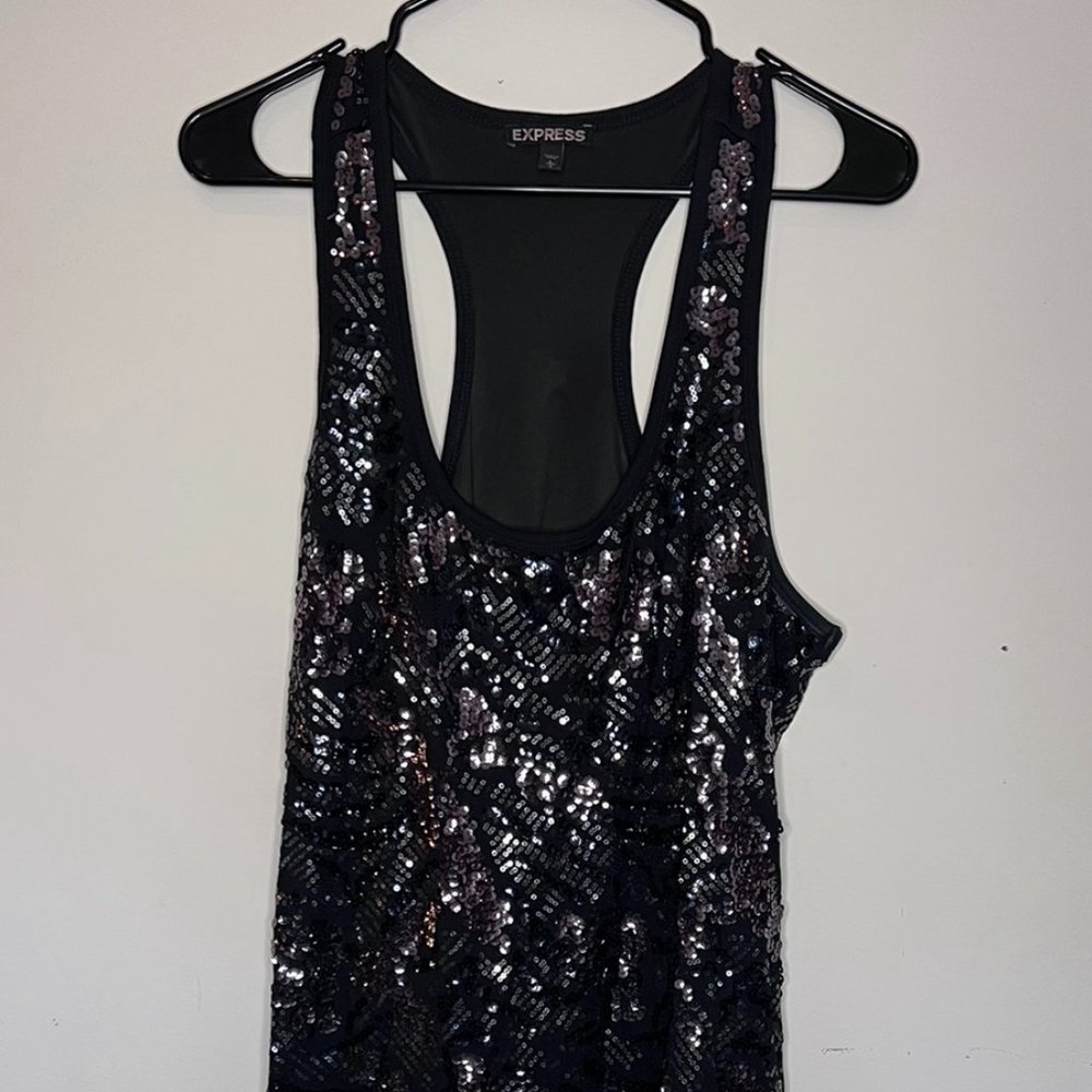 Express Racerback Sequin Mini Dress Size L